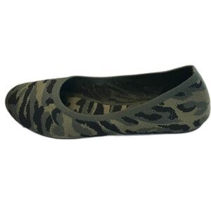 Steven New York Bandour Camo Stretch Fabric Round Toe Ballet Flat Fits 10.5 - 11